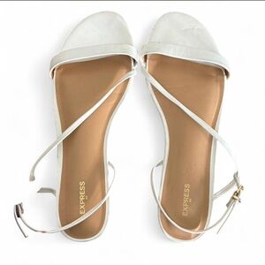Express White Minimal Strappy Sandals